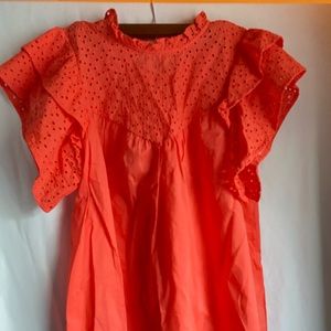 coral medium flowy blouse